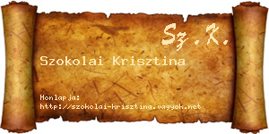 Szokolai Krisztina névjegykártya