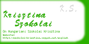 krisztina szokolai business card
